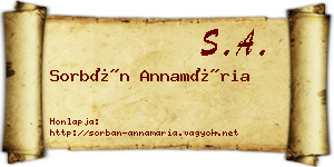 Sorbán Annamária névjegykártya